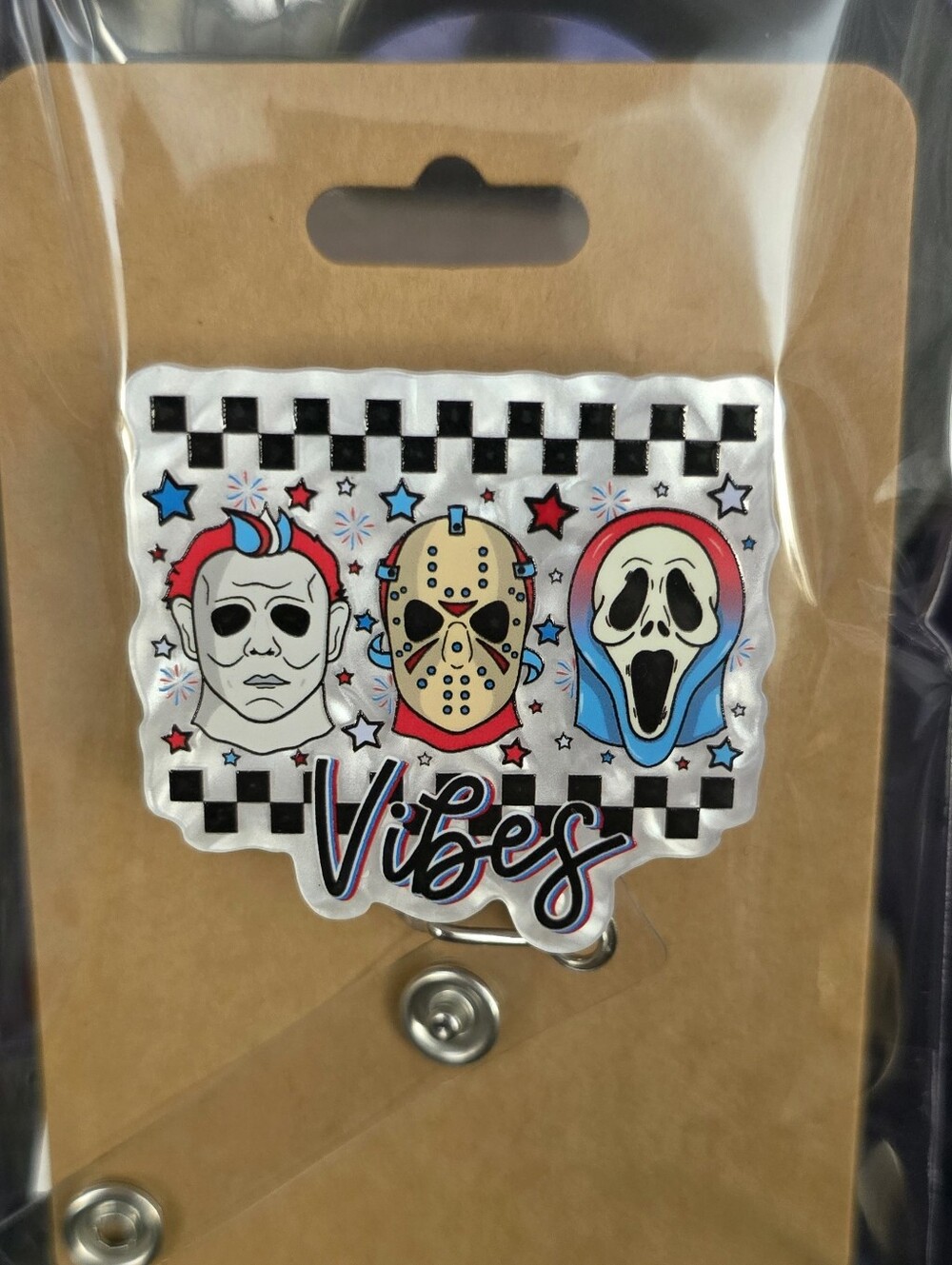 Horror Vibes Novelty Badge Reel - Retractable ID Holder